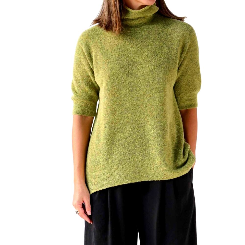 Christian Wijnants Kaluh Sweater Kiwi Melange Wool Turtleneck XS Green‎